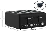 Pronti Breakfast Set with 1.6L Coffee Machine, Silver Noir Toaster & Kettle T02-1711-825