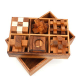 12 Puzzle Brain teaser interlocking wooden Puzzle set in a Deluxe Gift Box -for kids or adults V277-PUZZLEGP711MYSTOCK