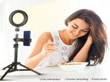3 Gear Brightness LED Ring Light with Cell Phone Holder Stand for Live Stream Makeup Selfie V1294-YM0901-H32958