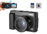 4K Digital Camera for Outdoor Photography With 32GB TF Card 180 Degree Flip Screen 16X Zoom 48MP V1263-JX-6367