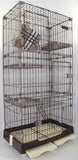 146 cm Brown Pet 4 Level Cat Cage House With Litter Tray & Wheel 72x47x146 cm V278-CSN-1-3-M-3-BROWN