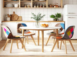 1 Artiss Dining Table and 4 Fabric Eiffel Chairs Set White DSET-TAB01-56FBX4