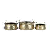 Set 3 Nested Vintage Pots Handles 38x17cm V637-97002POT