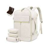 Beige 40L Large Capacity Travel Business Backpack with Expandable Compartments, Including 2 Toiletry V888-ELOSUNG17054