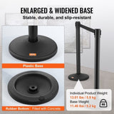 Crowd Control Stanchions, 6-Pack Crowd Control Barriers with 3PCS 6.5FT Black Retractable Belts, V952-ZGGLZHSSLZX6P36AJV0