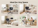Artiss Ergonomic Office Chair Armless Height Adjustable Computer Desk Chair Fabric Dark Grey OCHAIR-M-2589-DG