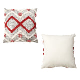 Accessorize Ronan White Red Filled Square Cushion V442-HIN-CUSHION-RONAN-WHITERED-SQ