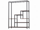 Artiss Tall Plant Stand Indoor, 6-Tier Pot Plant Shelf with Hanging Hooks, Metal & Wooden Flower PS-SHELF-6T-MT-BK