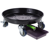 Iron Wheel Flower Pot Stand with Smooth Universal Wheels for Indoor Outdoor Use, Black Plant Holder V1370-AZ4-11982