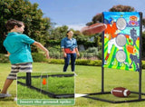 Outdoor/Indoor Portable Rugby Toss Game Set - Football Target Frame & Rugby Toss Activity Toy, V888-ELOSUNG39744
