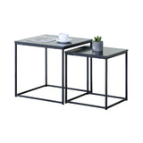 CARLA HOME Nesting Side Table Set of 2 - Black Steel Frame - Classic - Tables Living Room V178-36422