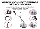 Jet-USA 18" Stainless Steel Pressure Washer Surface Cleaner with Yoke Handlebar, 3/8" Fitting, For V219-PRWCLNJT18SA