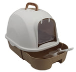 YES4PETS Large Hooded Cat Toilet Litter Box Tray House With Drawer and Scoop Brown V278-MSP-009T-LITTLE-BROWN