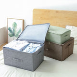 SOGA 2X Grey Large Portable Double Zipper Storage Box Moisture Proof Clothes Basket Foldable Home SBOX022X2