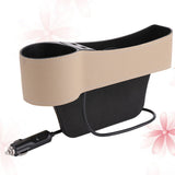 Masteelf Car Seat Gap Storage Box 1Set Beige Leather with Car Seat Slide Filler for Drivers V1189-LWWAL-20260327-03584