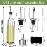 2 Pack Glass Olive Oil and Vinegar Dispenser Bottles with Stainless Steel Pourers, Labels, Brush and V1189-LC-AMZ-00248