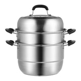 Steamer Pot, 28cm Steamer Pot for Cooking with 8.5QT Stock Pot, Vegetable Steamer & 2 Steaming Grid, V952-SCZG28CM0000NDJSGV0