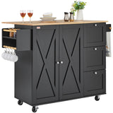 VEVOR Kitchen Island Cart Rolling Storage Cabinet on Wheel with Drawer & Shelves V952-QFBYDKCFD3XJC3ZMWV0