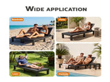 Gardeon Sun Lounge Outdoor Folding Recliner Patio Pool Beach Chair Slatted Black FSL-02-STR-BK