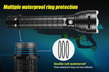 LED diving high-lumen 26650 battery professional diving V1102-124-37522-BLK-YELLOWLIGHT