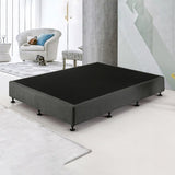 Palermo Queen Ensemble Bed Base Platinum Graphite Linen Fabric V63-823161