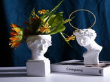 1Pc Durable White Resin Craft Flowerpot for Stylish Home Decor V1192-AZ-W-30348