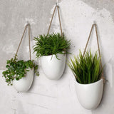 3-Pack White Ceramic Wall Pots V1188-ONE60-02195-1