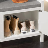 Shoe Bench Shoe Rack Cabinet Hallway, White V178-66085