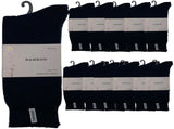 12 Pairs PREMIUM BAMBOO SOCKS Mens Heavy Duty Thick Work Socks BULK Cushion - Navy Blue V563-12BBSOX-NVYBLU-SIZE7-11