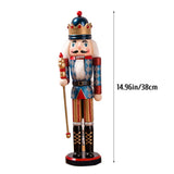 Nutcracker Soldier Ornaments 38cm Nutcracker Figure Wooden Ornaments for Home Christmas Party V1294-YM0714-10309569