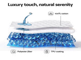Giselle Waterproof Mattress Protector 100% Cotton Quilted Fitted Cover King MP-COT-WHITE-K
