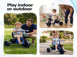 RIGO Tricycle Bike, Kids Bike with 3 wheels, basket Carbon Steel 68cm Blue KID-TRIBIKE-68-BU