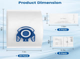 20 Pack 3D Airclean GN Vacuum Bags Compatible with Miele Classic C1, C1, C2, V1258-DP02-C-1039