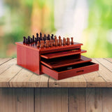 10 in 1 Wooden Chess Board Games Slide Out Checkers House Unit Set V63-816923