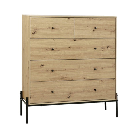 Artiss 5 Chest of Drawers - ARNO Pine FUR-S-CDR-03-WD-AB