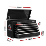 Giantz 9 Drawer Tool Box Cabinet Chest Toolbox Storage Garage Organiser Black TB-9DR-CHEST-BK