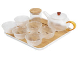Glass Teapot Set HeatResistant Small Water Cup with Handle for Travel Home Office Bar V1294-YM0901-3118210051911