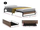Artiss Bed Frame Metal Frame Single Bed Base 2 Drawers OSLO MBED-C-OSLO-S-DRAW