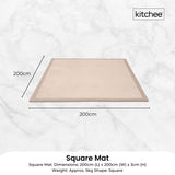Kitchee Foam Floor Mat 200x200cm - Padded Thick Deep Soft Tatami Style Rug Cream V238-SUPDZ-41169835098192