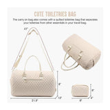 Travel Duffel Bag with Shoe Compartment Wet Pocket Sports Gym Overnight Bag - Beige V1308-DSZKI-2468-3