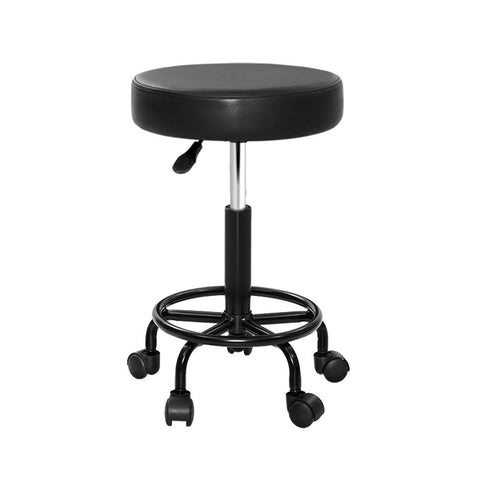 Artiss Salon Stool Round Swivel Chair SALON-B-RD-NEW-BK