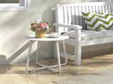 Metal Outdoor Side Table Round Patio Table, Rust-Resistant Small End Coffee Table for Balcony, V1338-WAK0051