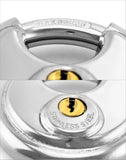 Keyed Alike Disc Padlock 4 Pack, Stainless Steel Discus Lock with 3/8 Inch Shackle for Garages, V1189-LC-RY-00009