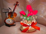 Red Elegant Crystal Tulip LED Night Light - Rechargeable Touch Lamp with 3 Colors & Dimming V888-ELOSUNG27060