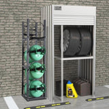 Refrigerant Tank Rack, with 3 x 30lbs and Other 3 Small Bottle Tanks, Cylinder Tank Rack V952-QPCFJ305MM283UO4CV0