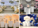 5pcs Metal Round Plinth Cylinder Pedestal Stand Wedding Decoration Cake Flower V201-BCJHDCYL0005