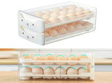 Egg Container Double Layer Drawer Plastic Stackable Clear Egg Storage Box for Fridge Refrigerator V1294-YM0901-3117240151611