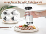 4PCS Salt & Pepper Shakers, Large Glass Spice Jars with Adjustable Pour Holes, Spice Dispensers with V1369-AZ3-W-08748