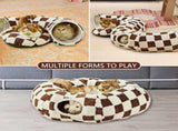 Cat Tunnel Bed with Washable Cushion for Indoor Cat, Donut Cave Tube Toys for Kitten Puppy Rabbit V1107-135-54823-PUR3
