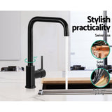 Cefito Kitchen Mixer Tap Mixer Rectangle Sink Faucet Basin Laundry Black TAP-A-82H33-BK